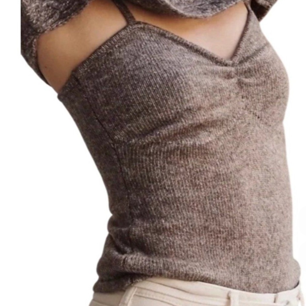 ASTR the Label Wool Blend Brown Knit Tank‎ Sz L